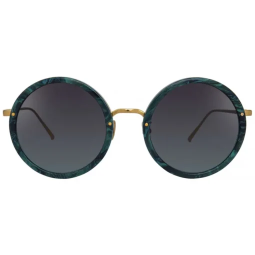 Linda Farrow Sunglasses-- Tracy Round Sunglasses in Jade - LFL239C49SUN - Eyewear - Avvenice