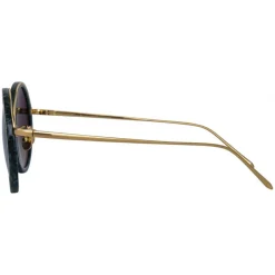 Linda Farrow Sunglasses-- Tracy Round Sunglasses in Jade - LFL239C49SUN - Eyewear - Avvenice