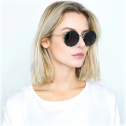 Linda Farrow Sunglasses-- Tracy Round Sunglasses in Jade - LFL239C49SUN - Eyewear - Avvenice