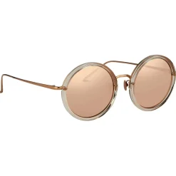 Linda Farrow Sunglasses-- Tracy Round Sunglasses in Ash - LFL239C44SUN - Eyewear - Avvenice