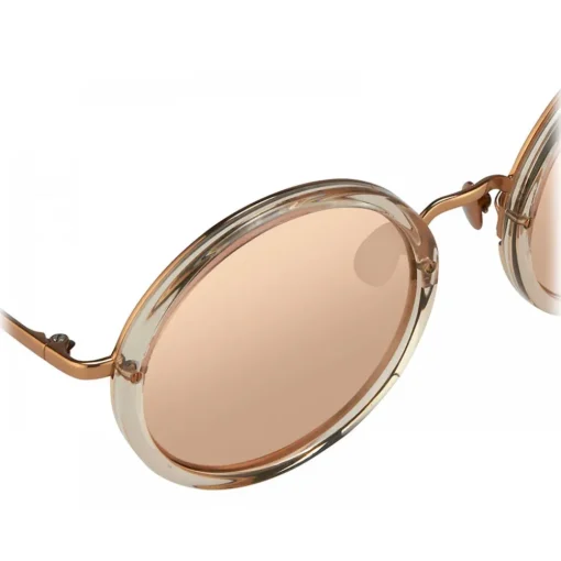 Linda Farrow Sunglasses-- Tracy Round Sunglasses in Ash - LFL239C44SUN - Eyewear - Avvenice