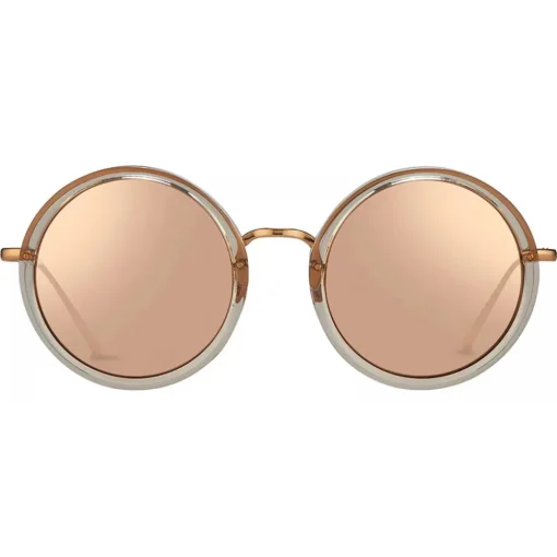 Linda Farrow Sunglasses-- Tracy Round Sunglasses in Ash - LFL239C44SUN - Eyewear - Avvenice