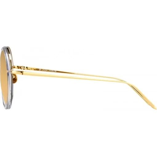 Linda Farrow Sunglasses-- Tracy Round Sunglasses in Clear Brown - LFL239C30SUN - Eyewear - Avvenice