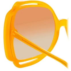 Linda Farrow Sunglasses-- Valentina Squared Sunglasses in Orange - LFL1173C5SUN - Eyewear - Avvenice