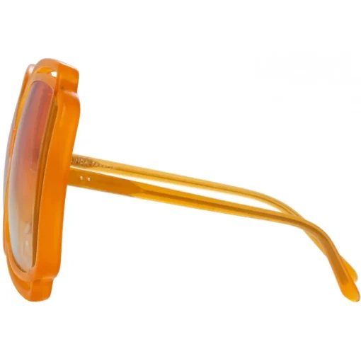 Linda Farrow Sunglasses-- Valentina Squared Sunglasses in Orange - LFL1173C5SUN - Eyewear - Avvenice