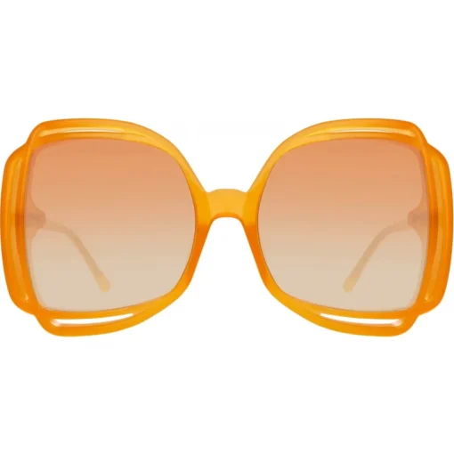 Linda Farrow Sunglasses-- Valentina Squared Sunglasses in Orange - LFL1173C5SUN - Eyewear - Avvenice