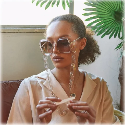 Linda Farrow Sunglasses-- Valentina Squared Sunglasses in Orange - LFL1173C5SUN - Eyewear - Avvenice