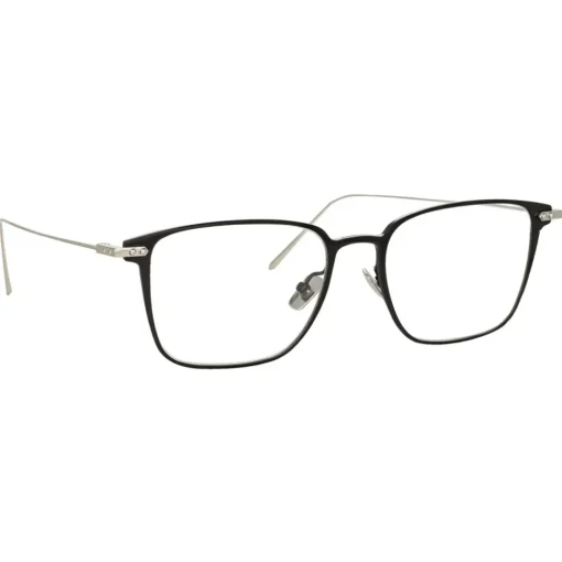 Linda Farrow Sunglasses-- Willis A Rectangular Optical Glasses in Black White Gold - LF46AC2OPT - Eyewear - Avvenice