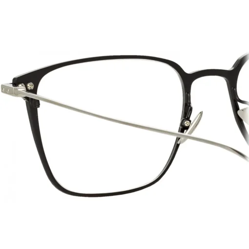 Linda Farrow Sunglasses-- Willis A Rectangular Optical Glasses in Black White Gold - LF46AC2OPT - Eyewear - Avvenice