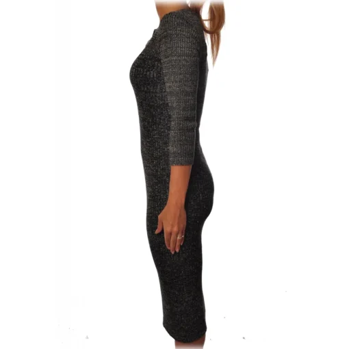 Liu Jo Dresses-- Knit Dress with Stud Detail - Grey - Dress - Made in Italy - Luxury Exclusive Collection - Avvenice