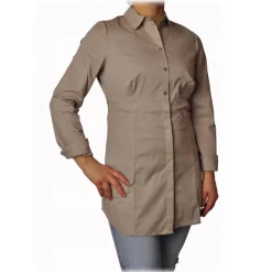 Liu Jo Shirts-- Long Model Shirt - Turtledove - Shirts - Made in Italy - Luxury Exclusive Collection - Avvenice