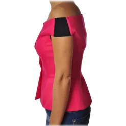 Liu Jo Tops-- Top with Boat Neckline - Pink - Made in Italy - Luxury Exclusive Collection - Avvenice