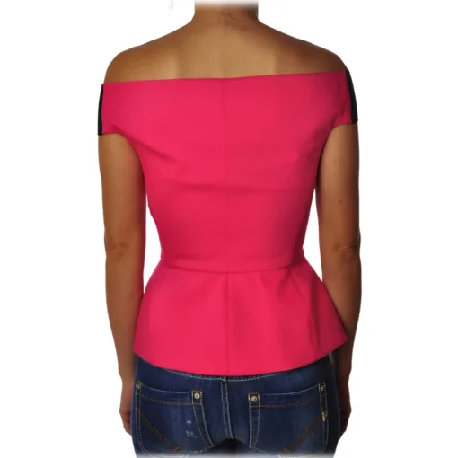 Liu Jo Tops-- Top with Boat Neckline - Pink - Made in Italy - Luxury Exclusive Collection - Avvenice