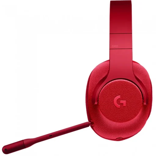 Logitech Gaming-- G433 7.1 Wired Surround Gaming Headset - Red - Gaming Headset - Avvenice