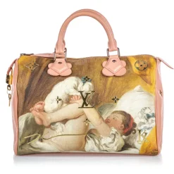 Louis Vuitton Vintage Vintage Bags-- Masters Speedy 30 Jeff Koons - Brown Beige - Fabric and Calf Handbag - Luxury High Quality - Avvenice