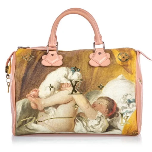 Louis Vuitton Vintage Vintage Bags-- Masters Speedy 30 Jeff Koons - Brown Beige - Fabric and Calf Handbag - Luxury High Quality - Avvenice