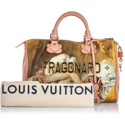 Louis Vuitton Vintage Vintage Bags-- Masters Speedy 30 Jeff Koons - Brown Beige - Fabric and Calf Handbag - Luxury High Quality - Avvenice