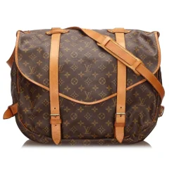 Louis Vuitton Vintage Vintage Bags-- Monogram Saumur 43 Bag - Brown - Monogram Canvas and Vachetta Leather Handbag - Luxury High Quality - Avvenice