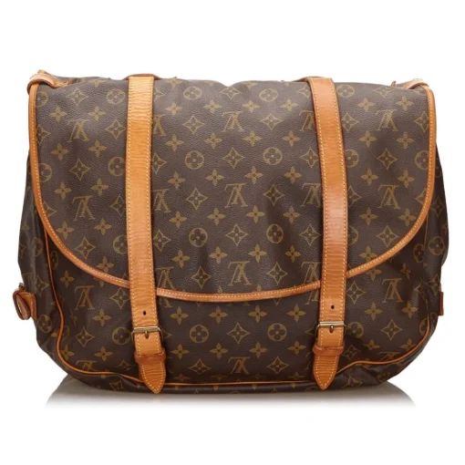 Louis Vuitton Vintage Vintage Bags-- Monogram Saumur 43 Bag - Brown - Monogram Canvas and Vachetta Leather Handbag - Luxury High Quality - Avvenice