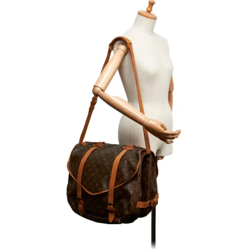 Louis Vuitton Vintage Vintage Bags-- Monogram Saumur 43 Bag - Brown - Monogram Canvas and Vachetta Leather Handbag - Luxury High Quality - Avvenice