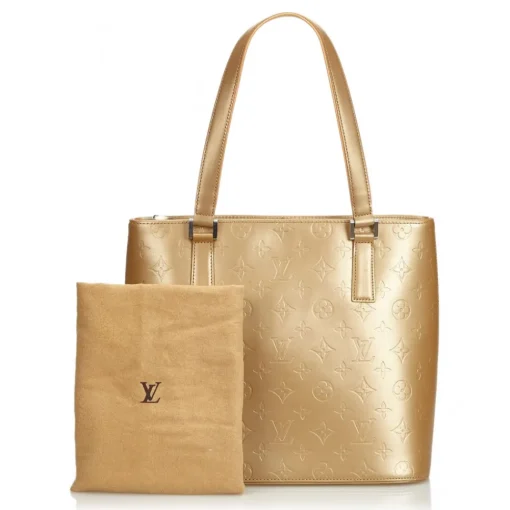 Louis Vuitton Vintage Vintage Bags-- Monogram Matt Stockton Bag - Gold Brown - Vernis Leather Handbag - Luxury High Quality - Avvenice