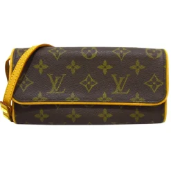 Louis Vuitton Vintage Vintage Bags-- Monogram Pochette Twin Brown - Monogram Canvas and Vachetta Leather Crossbody Bag - Luxury High Quality - Avvenice