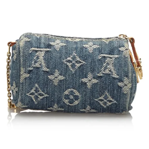 Louis Vuitton Vintage Other Accessories Vintage|Vintage Bags-- Monogram Denim Trousse Speedy PM Bag - Denim - Leather Trousse - Luxury High Quality - Avvenice