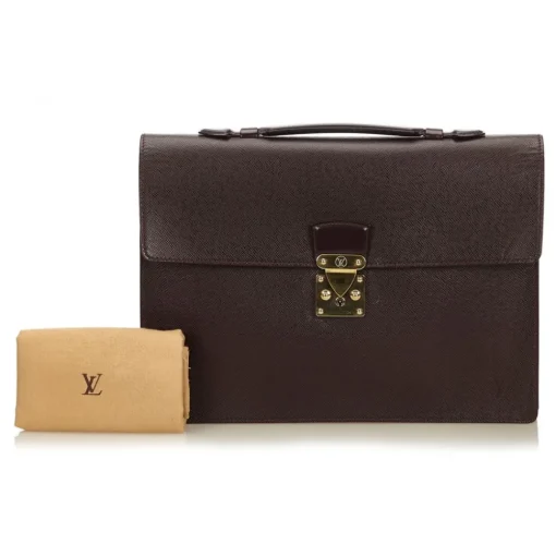 Louis Vuitton Vintage Vintage Bags-- Serviette Kourad Briefcase - Black - Leather and Taiga Leather Briefcase - Luxury High Quality - Avvenice