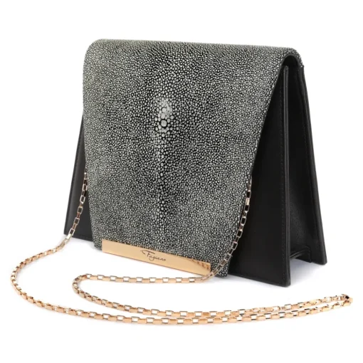 Maison Fagiano Bags & Trolley|Bags-- Stingray Nappa - Metallic Grey / Black - Artisan Bag - New Evening Collection - Luxury - Handmade in Italy - Avvenice