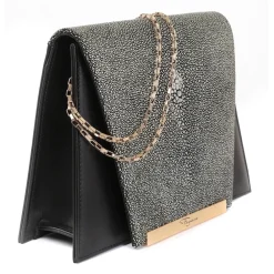 Maison Fagiano Bags & Trolley|Bags-- Stingray Nappa - Metallic Grey / Black - Artisan Bag - New Evening Collection - Luxury - Handmade in Italy - Avvenice