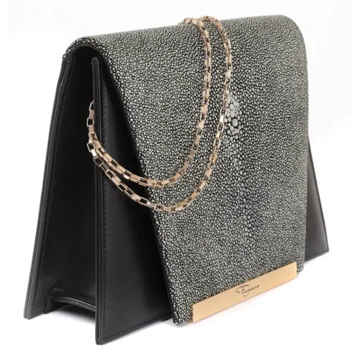Maison Fagiano Bags & Trolley|Bags-- Stingray Nappa - Metallic Grey / Black - Artisan Bag - New Evening Collection - Luxury - Handmade in Italy - Avvenice