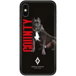 Marcelo Burlon Case-- Dog Black Cover - iPhone X Max - Apple - County of Milan - Printed Case - Avvenice