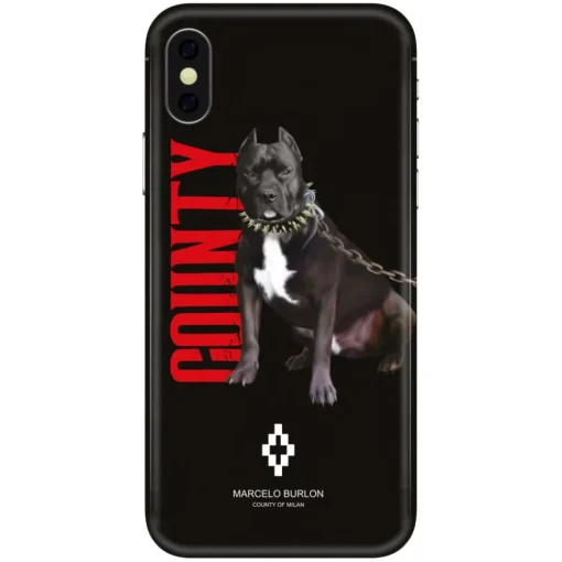 Marcelo Burlon Case-- Dog Black Cover - iPhone X Max - Apple - County of Milan - Printed Case - Avvenice