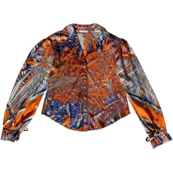 Margaux Avila Shirts-- Sleeve Shirt - Orange - Shirt - Made in Italy - Luxury Exclusive Collection - Avvenice