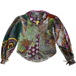 Margaux Avila Shirts-- Sleeve Shirt - Emeraude - Shirt - Made in Italy - Luxury Exclusive Collection - Avvenice