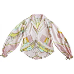 Margaux Avila Shirts-- Sleeve Shirt - Pink - Shirt - Made in Italy - Luxury Exclusive Collection - Avvenice