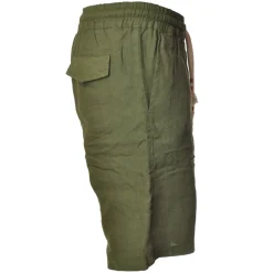 MC2 Saint Barth Trousers-- Bermuda in Linen - Military Green - Luxury Exclusive Collection - Avvenice