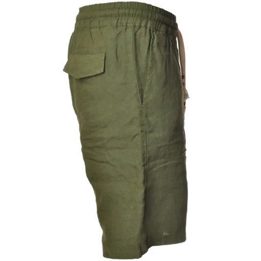 MC2 Saint Barth Trousers-- Bermuda in Linen - Military Green - Luxury Exclusive Collection - Avvenice