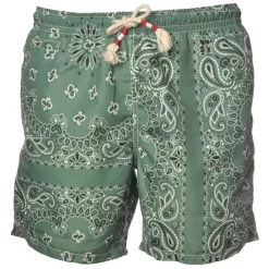 MC2 Saint Barth Swimwear-- Boxer Swimsuit in Bandana Pattern - Green - Luxury Exclusive Collection - Avvenice