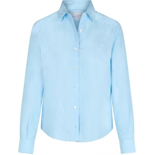 MC2 Saint Barth Shirts-- Classic Sangallo Lace Shirt - Light Blue - Luxury Exclusive Collection - Avvenice