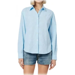 MC2 Saint Barth Shirts-- Classic Sangallo Lace Shirt - Light Blue - Luxury Exclusive Collection - Avvenice
