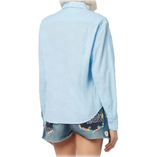 MC2 Saint Barth Shirts-- Classic Sangallo Lace Shirt - Light Blue - Luxury Exclusive Collection - Avvenice