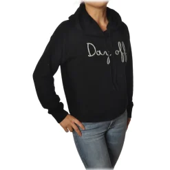 MC2 Saint Barth Sweatshirts-- Hoodie Day Off - Black - Luxury Exclusive Collection - Avvenice