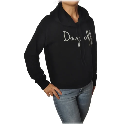 MC2 Saint Barth Sweatshirts-- Hoodie Day Off - Black - Luxury Exclusive Collection - Avvenice