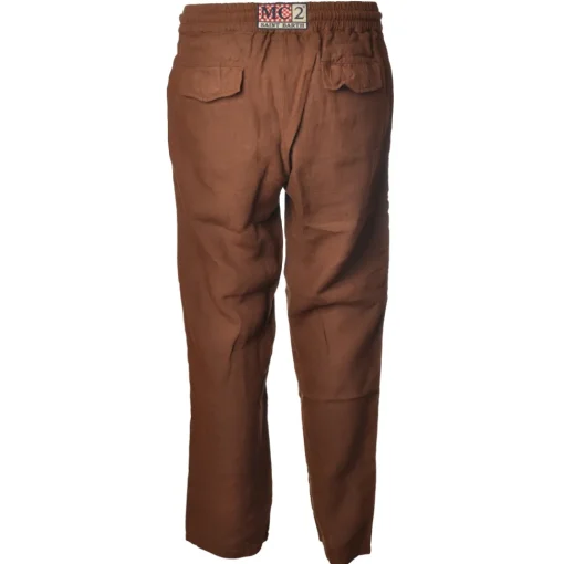 MC2 Saint Barth Trousers-- Jogger Trouser in Linen - Brown - Luxury Exclusive Collection - Avvenice