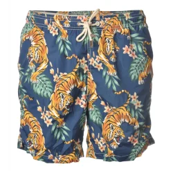 MC2 Saint Barth Swimwear-- Swimsuit Lighting Microfantasy Tigers - Blue Pattern - Luxury Exclusive Collection - Avvenice