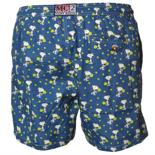 MC2 Saint Barth Swimwear-- Swimsuit in Snoopy Padel Pattern - Blue - Luxury Exclusive Collection - Avvenice
