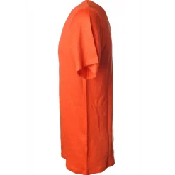 MC2 Saint Barth T-shirt-- T-Shirt in Linen with Pocket - Orange - Luxury Exclusive Collection - Avvenice