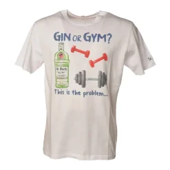 MC2 Saint Barth T-shirt-- T-Shirt Man Gin Problem - White - Luxury Exclusive Collection - Avvenice