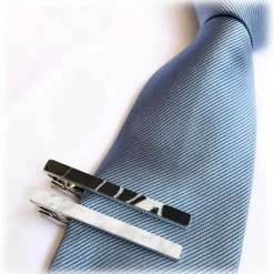 Mikol Marmi Ties & Bow Ties-- Emperador Gemstone Marble Tie Bar - Real Marble - Collection - Avvenice
